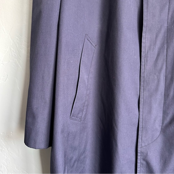 Vintage London Fog Men's Navy Blue Trench Coat Union Made Size XL 46 Regular EUC - Picture 5 of 9